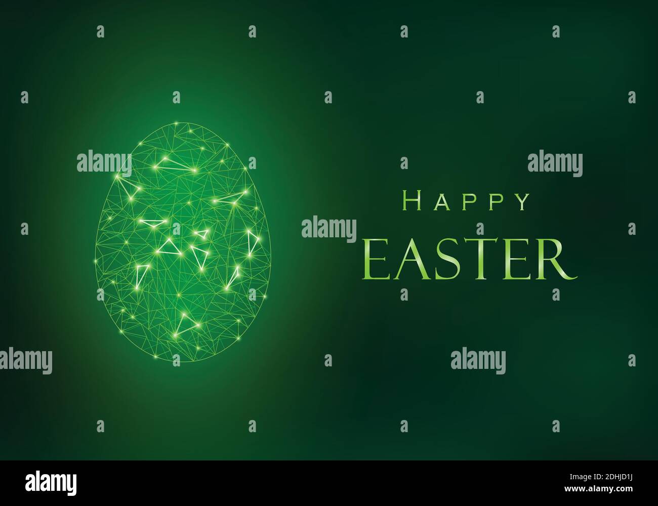 Happy Easter design with egg from polygon mesh. Stock Vector