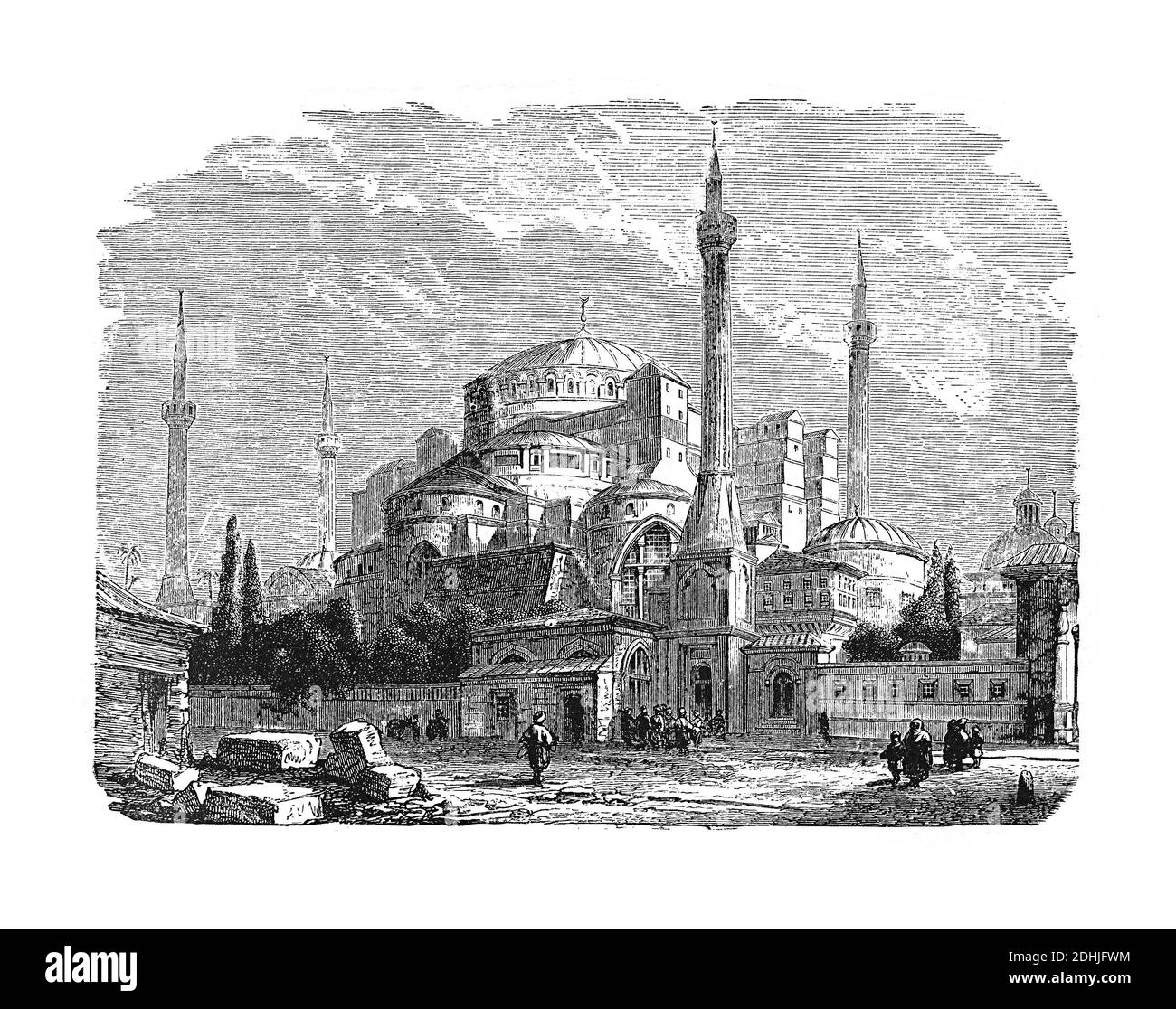 Original artwork of the Mosque of St. Sophia at Constantinople