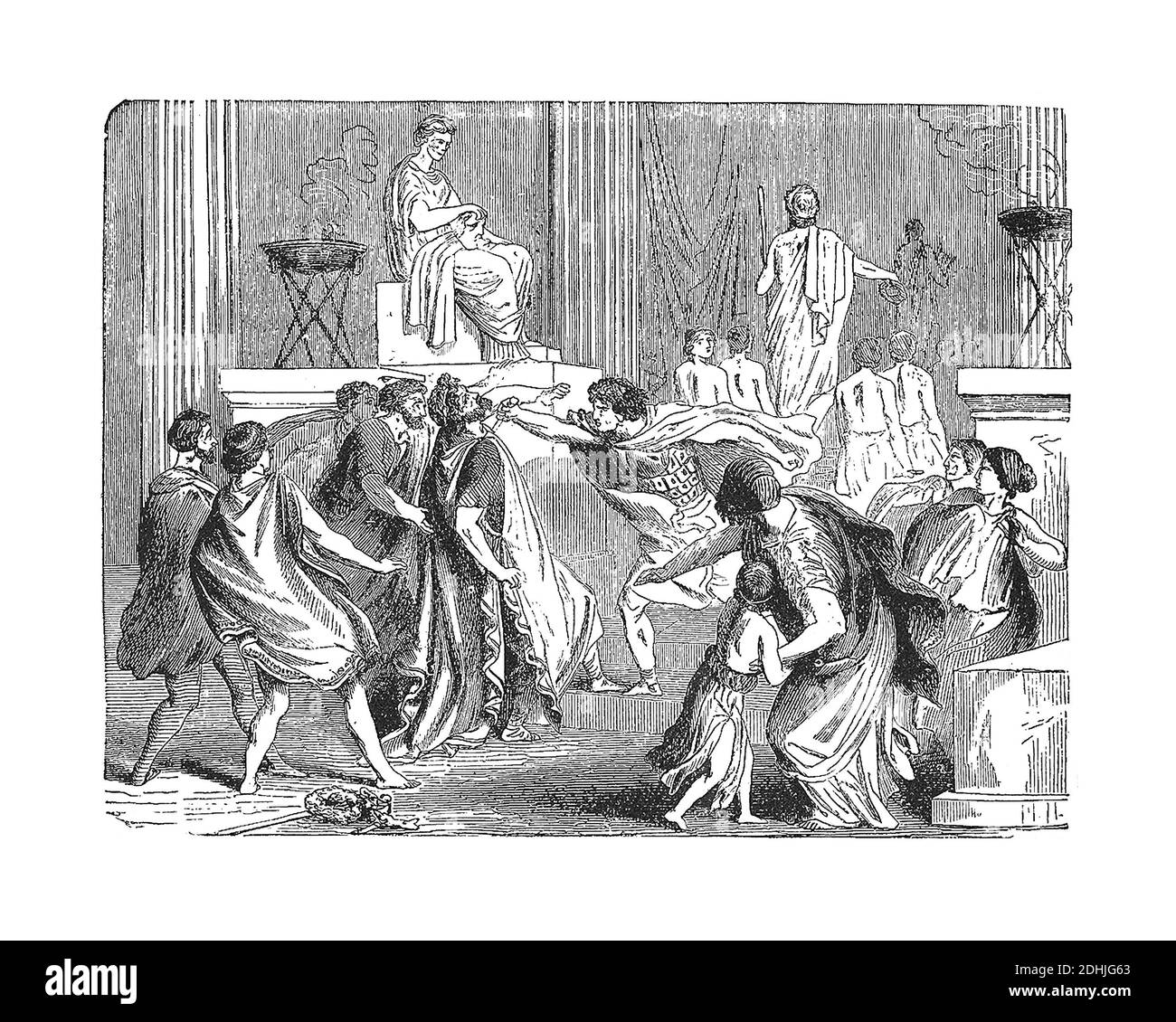 Original artwork of Assassination of King Philip. Published in A