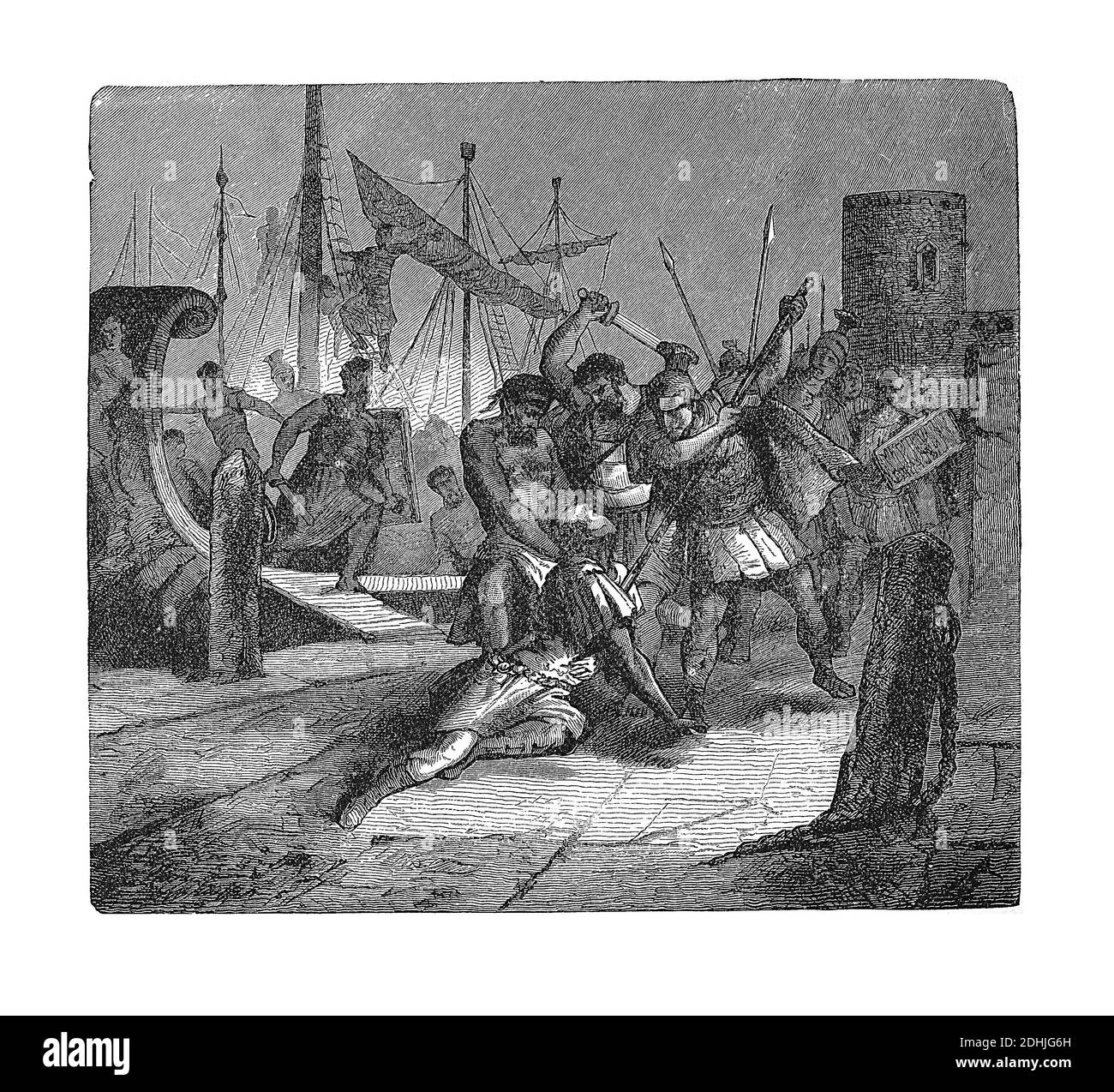 Original artwork of Cinna killed by own soldiers. Published in A pictorial history of the world's great nations: from the earliest dates to the presen Stock Photo