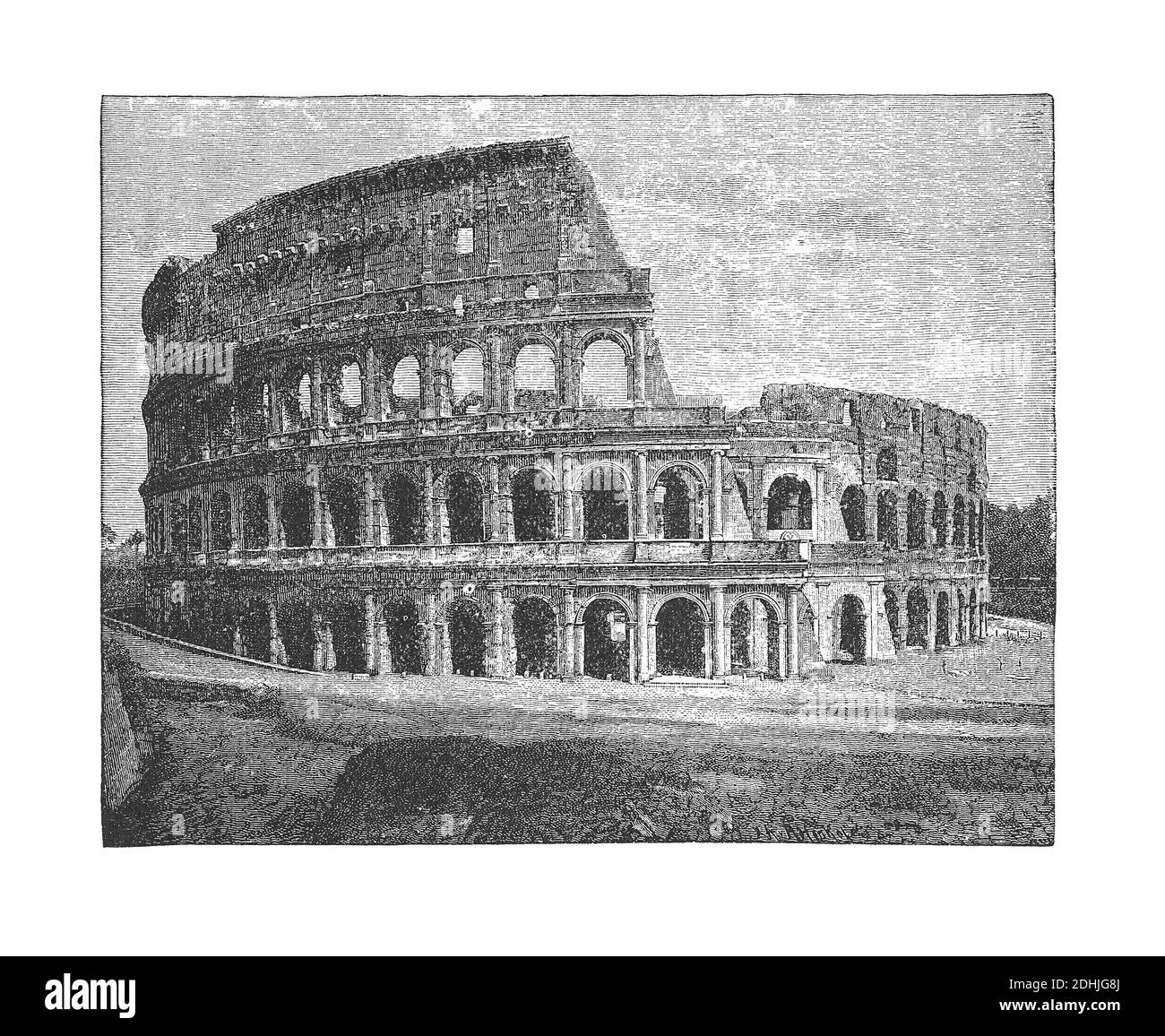Original artwork of Colosseum, Rome, Italy. Published in A pictorial history of the world's great nations: from the earliest dates to the present time Stock Photo