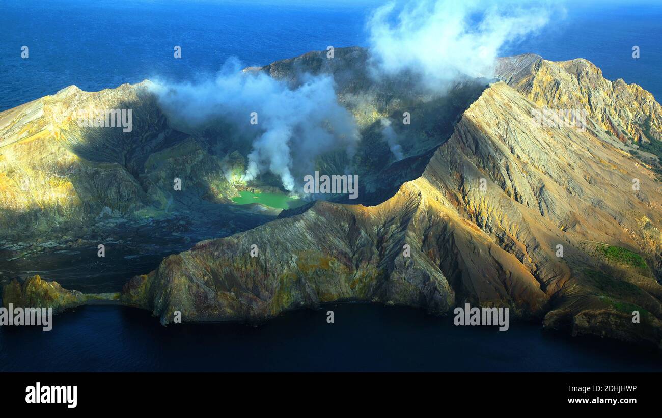 Neuseeland, White Island, Heisse Quellen, Vulkanismus, aktiver Vulkan, Stock Photo