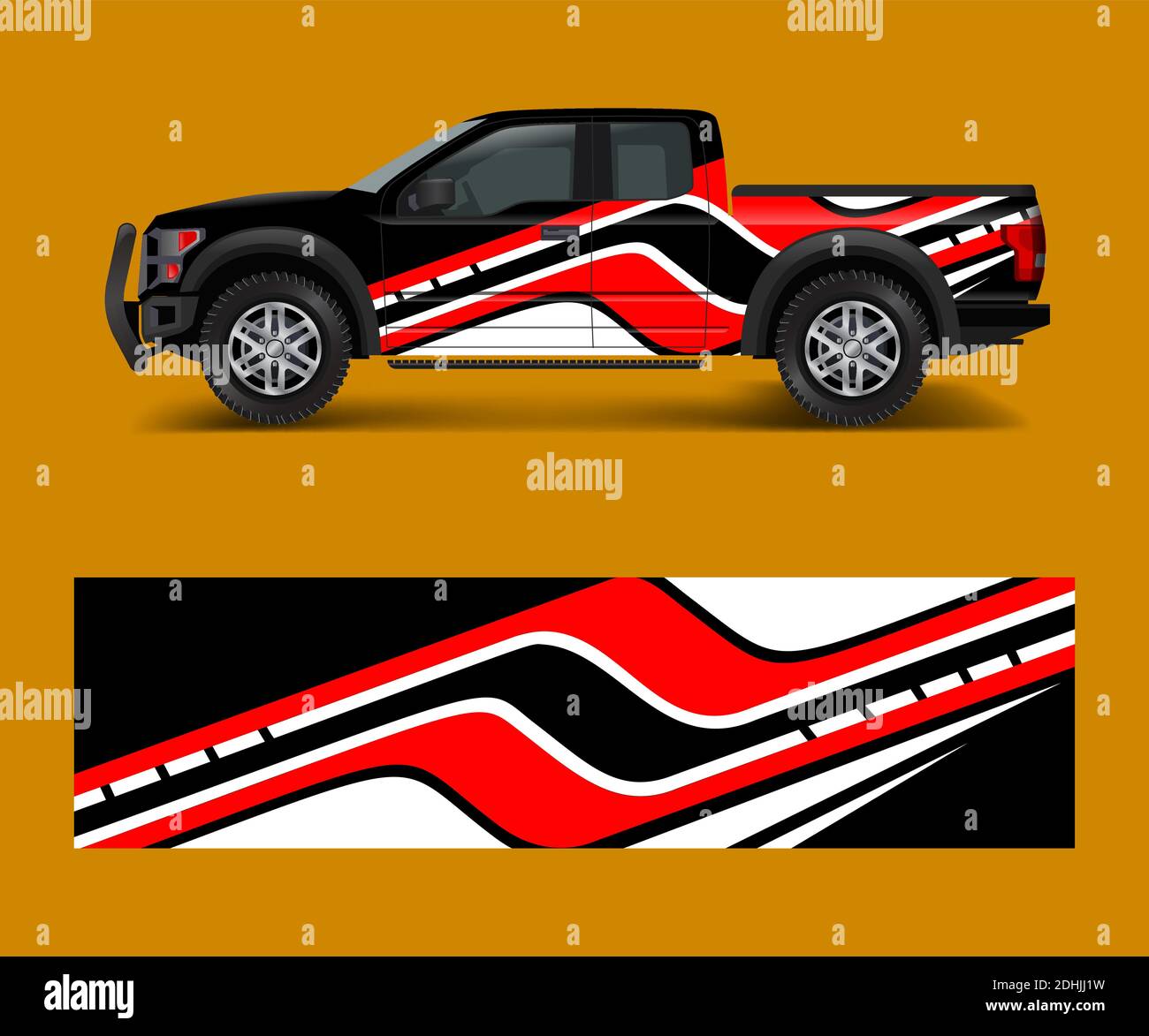 Truck and car graphic background wrap and vinyl sticker design vector