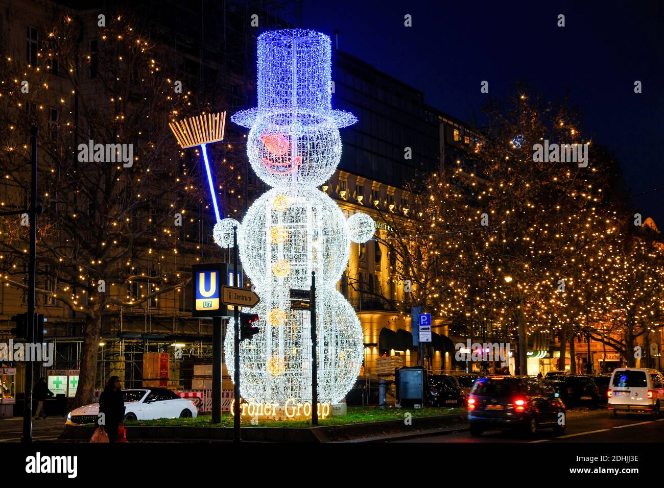 Christmas lights on Kurfürstendamm boulevard, Berlin Stock Photo