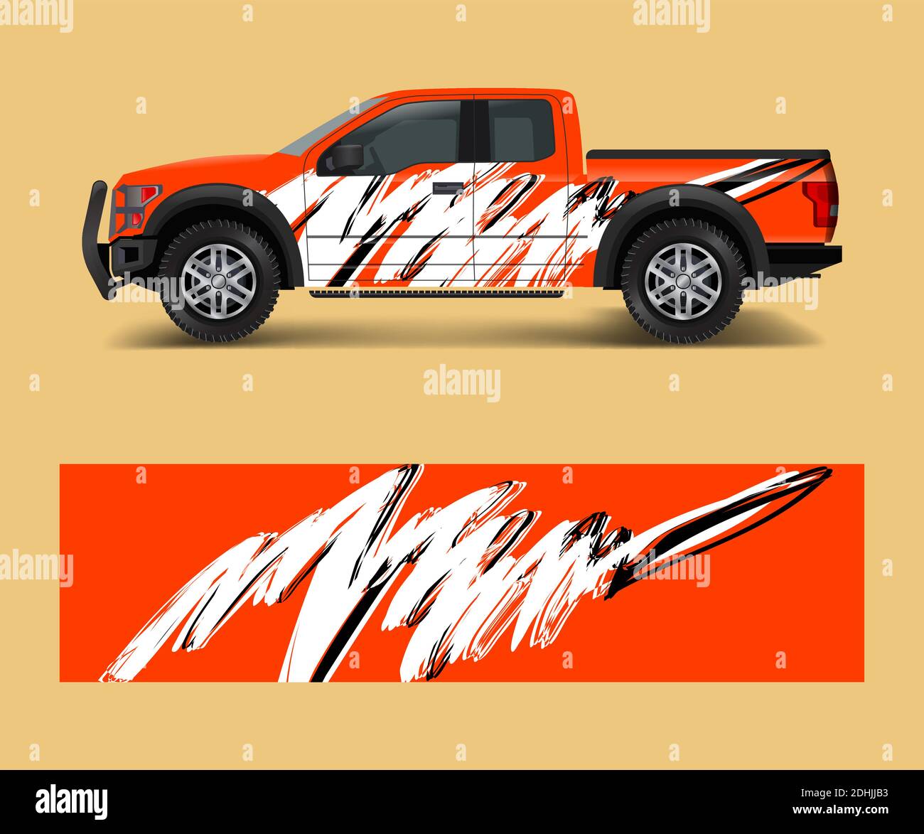 wrap graphic design vector for off road truck. Abstract sporty and