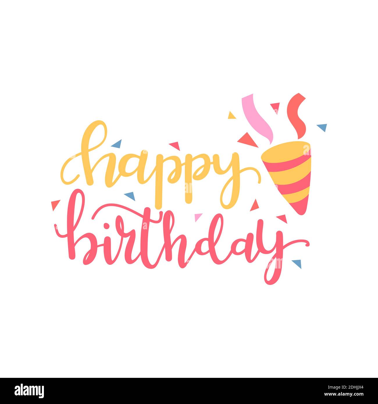 Happy Birthday typographic vector design for greeting cards, Birthday card, invitation card. Isolated birthday text, lettering composition. Vector Ill Stock Vector