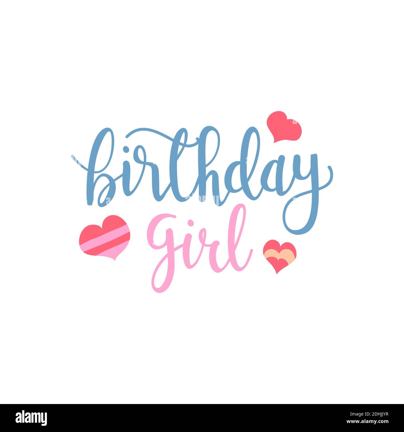 Happy Birthday greeting card with girl in high heels and lettering ...