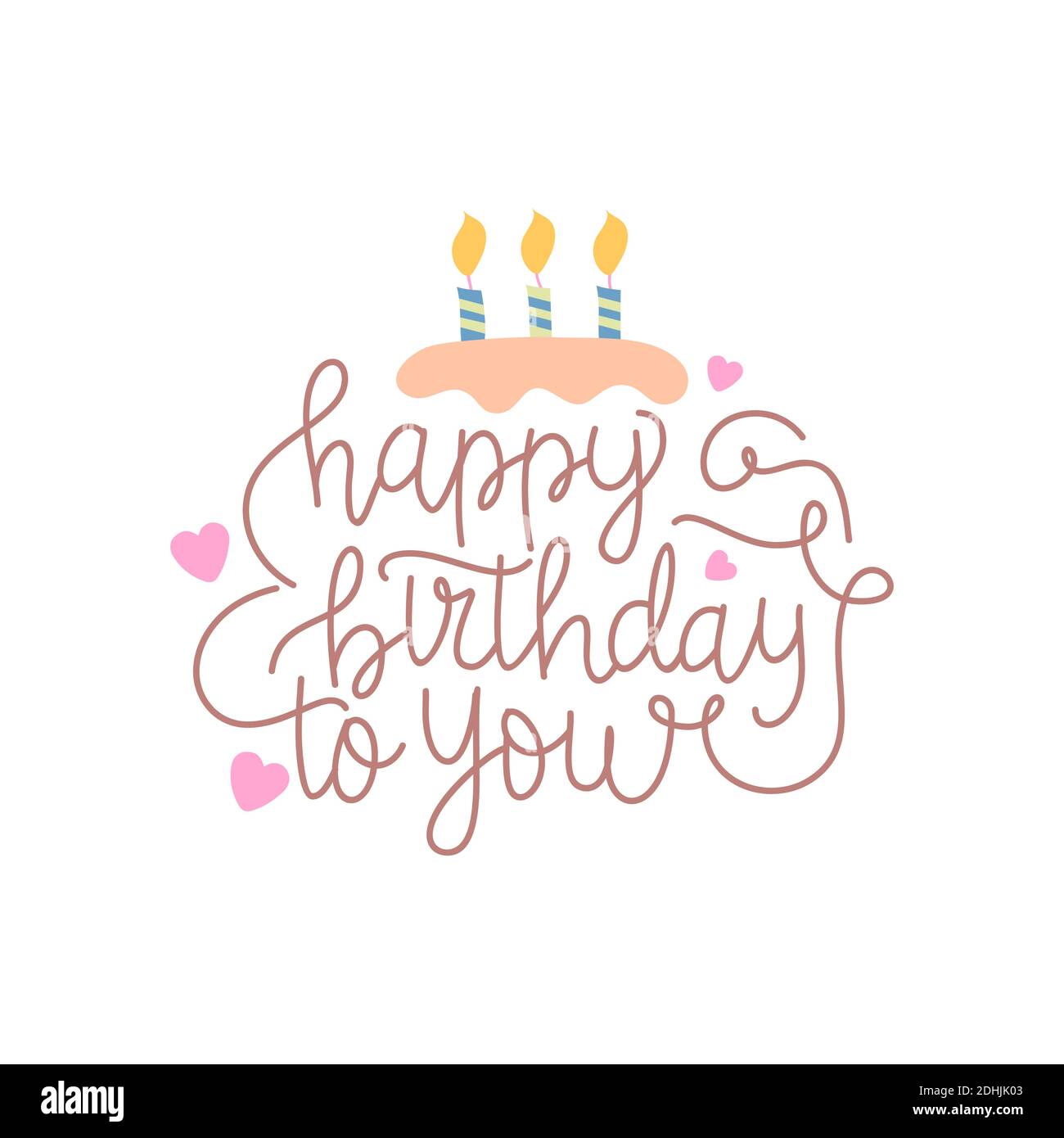 Happy birthday to you lettering text. Stock Vector