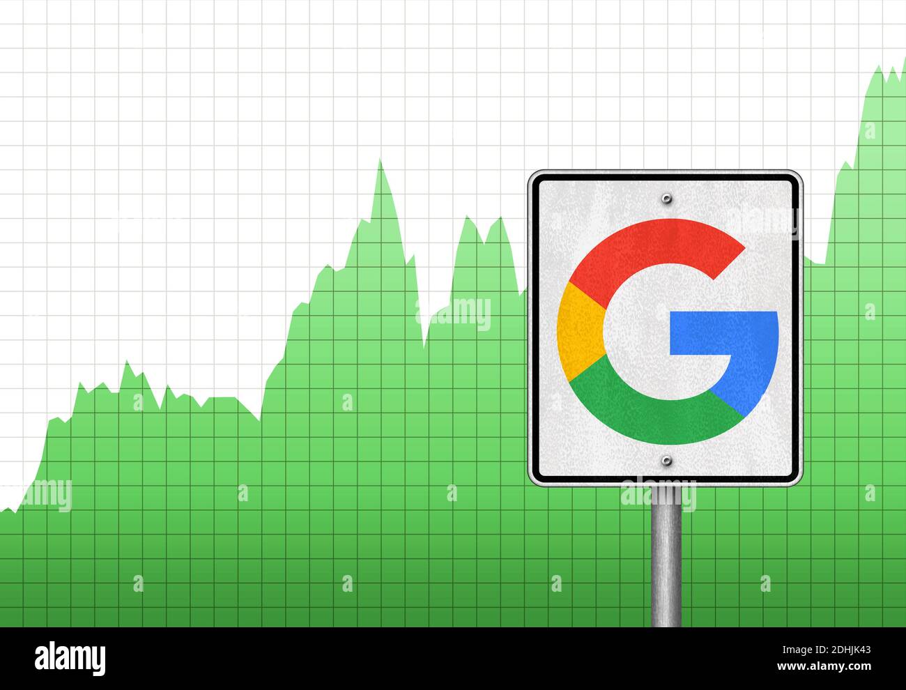 Google stock chart Stock Photo
