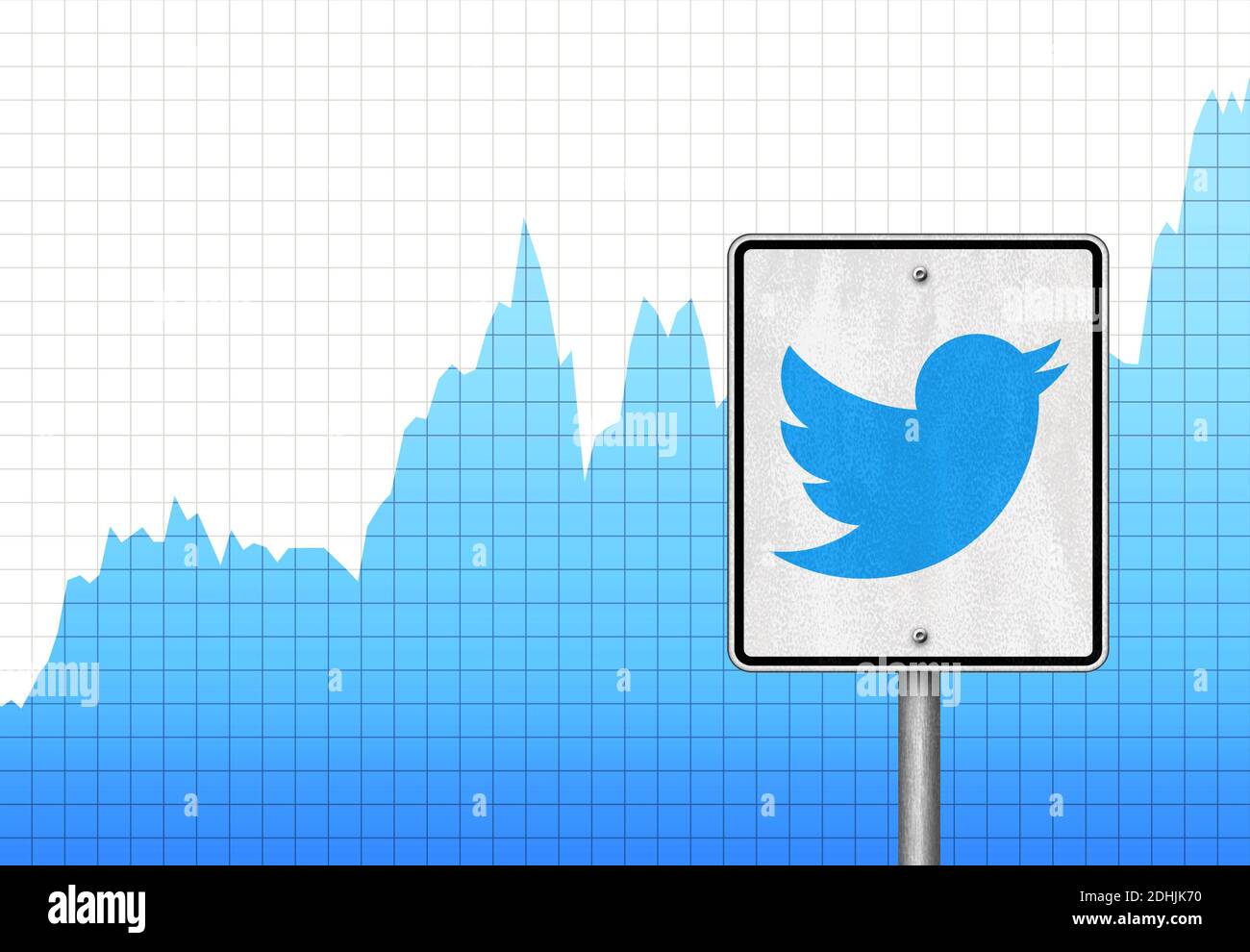 Twitter stock chart Stock Photo