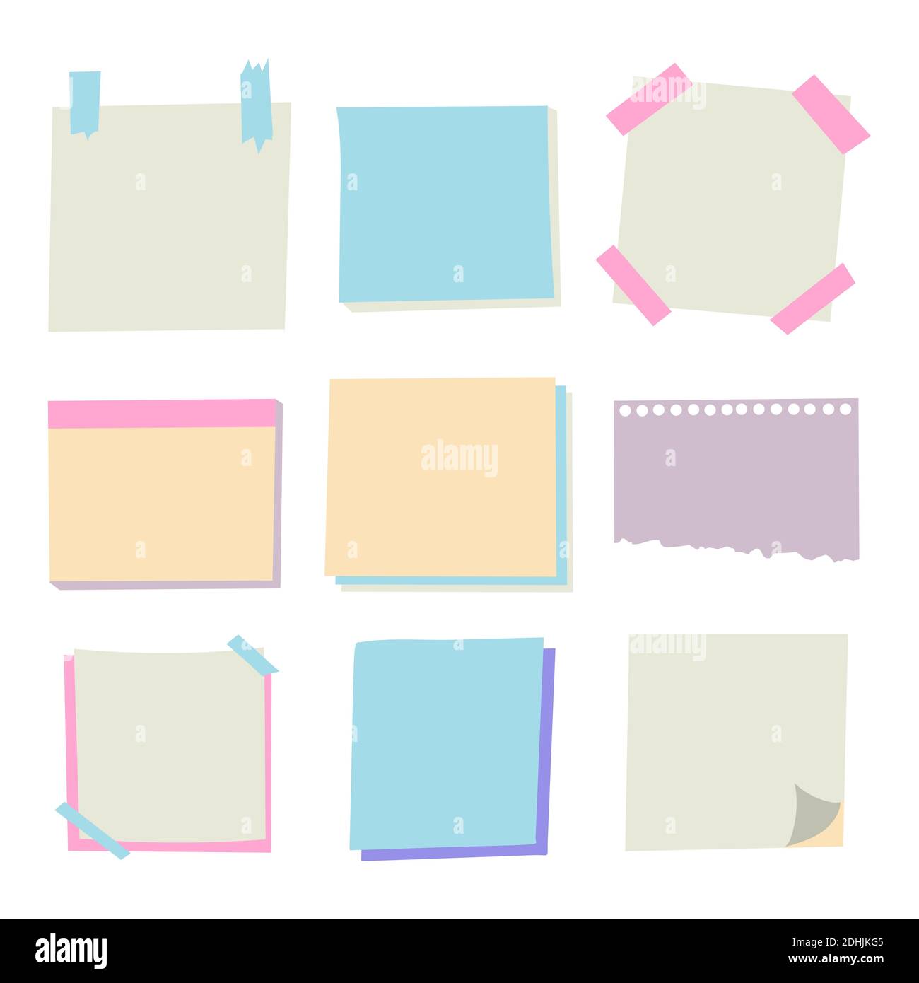 Set of different vector note papers Stock Vector Image & Art - Alamy
