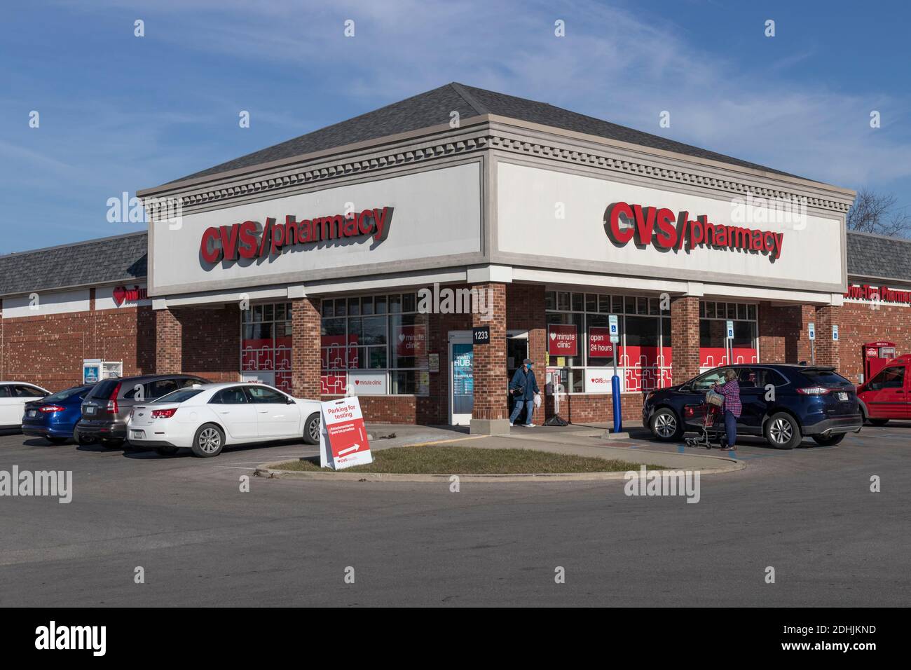 greenfield circa december 2020 cvs pharmacy retail location cvs health is offering no cost coronavirus and covid 19 testing 2DHJKND