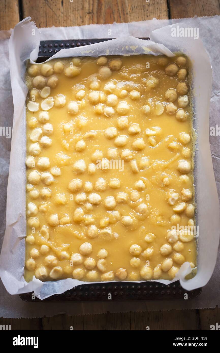 Making chewy caramels with salted macadamia nuts christmas gift idea