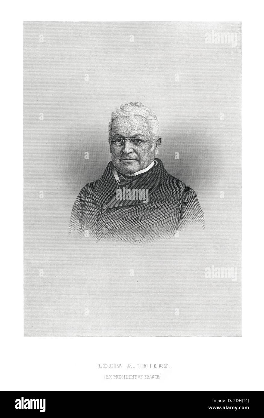19th-century portrait of Marie Joseph Louis Adolphe Thiers (1797 – 1877) was a French politician and historian. He was a leading historian of the Fren Stock Photo