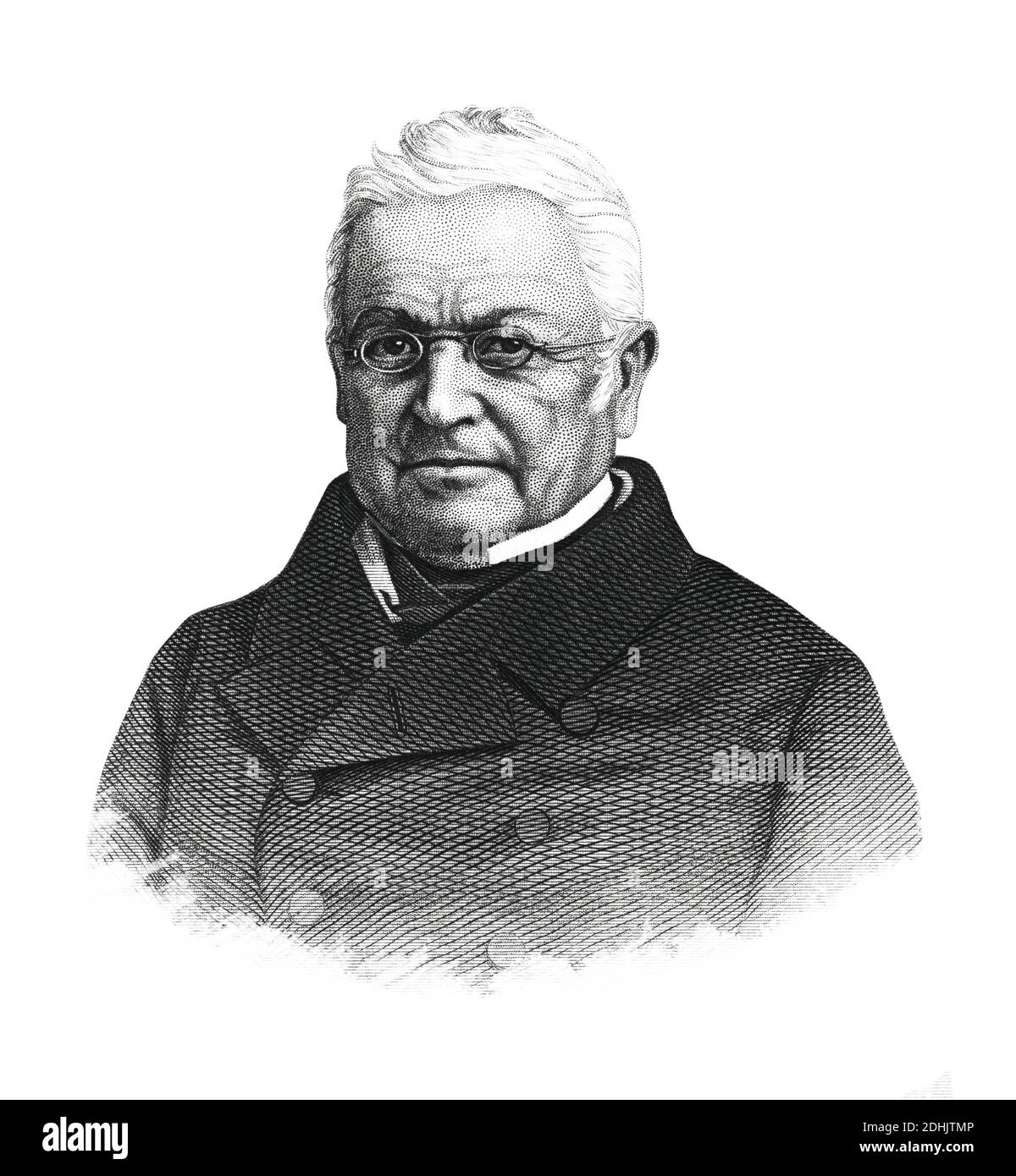 19th-century portrait of Marie Joseph Louis Adolphe Thiers (1797 – 1877) who was a French politician and historian. He was a leading historian of the Stock Photo