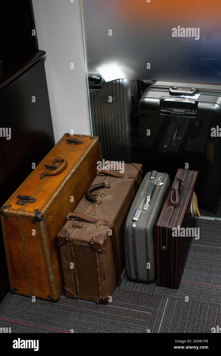 The bags are packed, suitcases in office Stock Photo