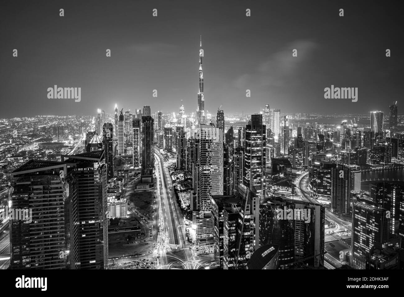 Amazing Dubai city center skyline at the sunset, Dubai, United