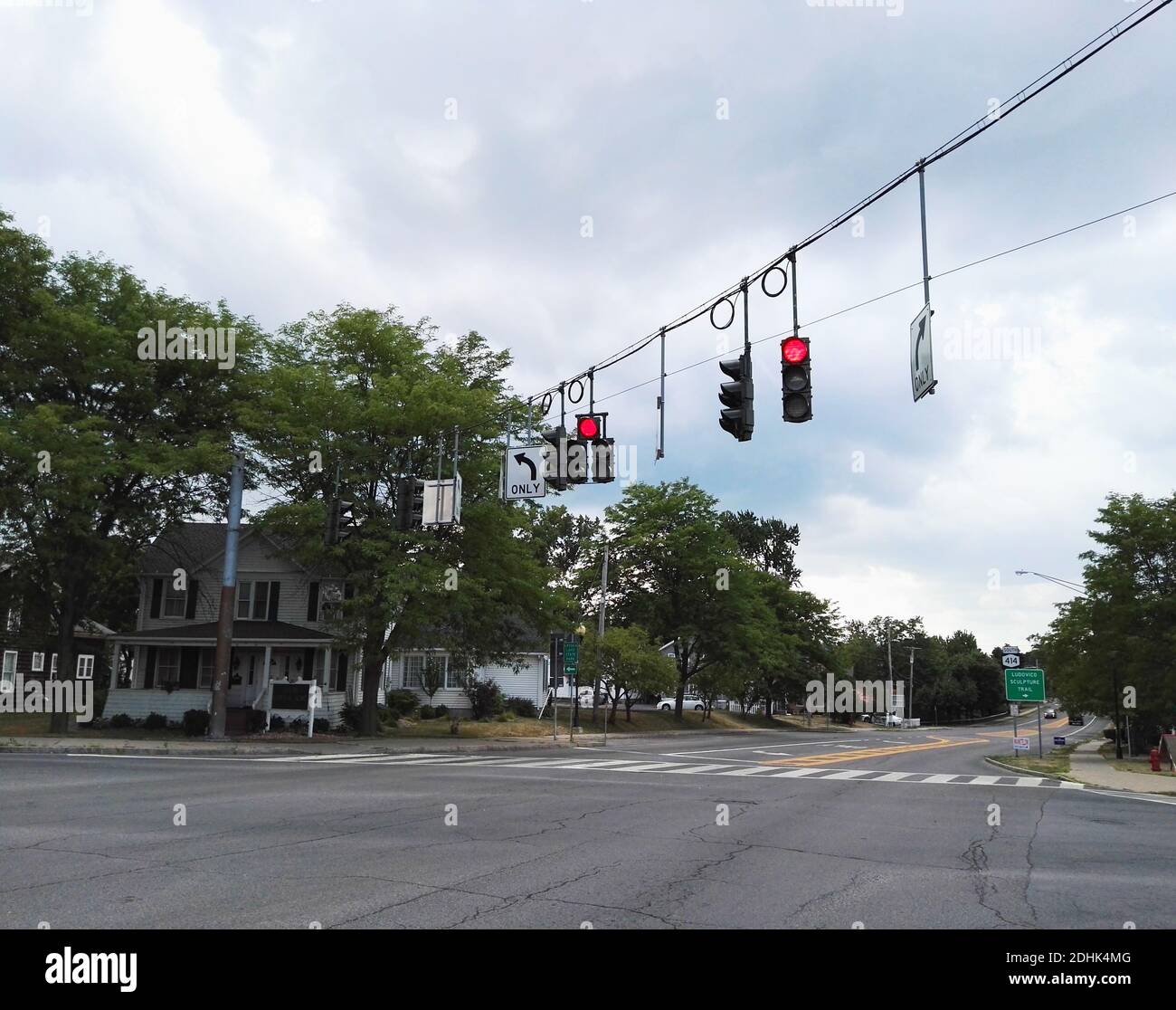 Red street lights from United States of America Stock Photo Alamy