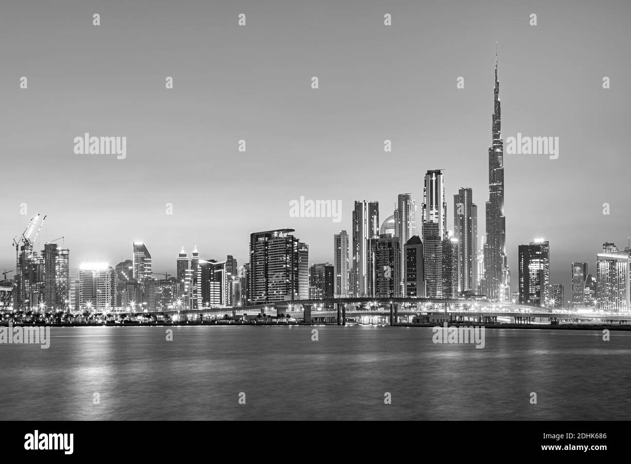 Amazing Dubai city center skyline at the sunset, Dubai, United Arab