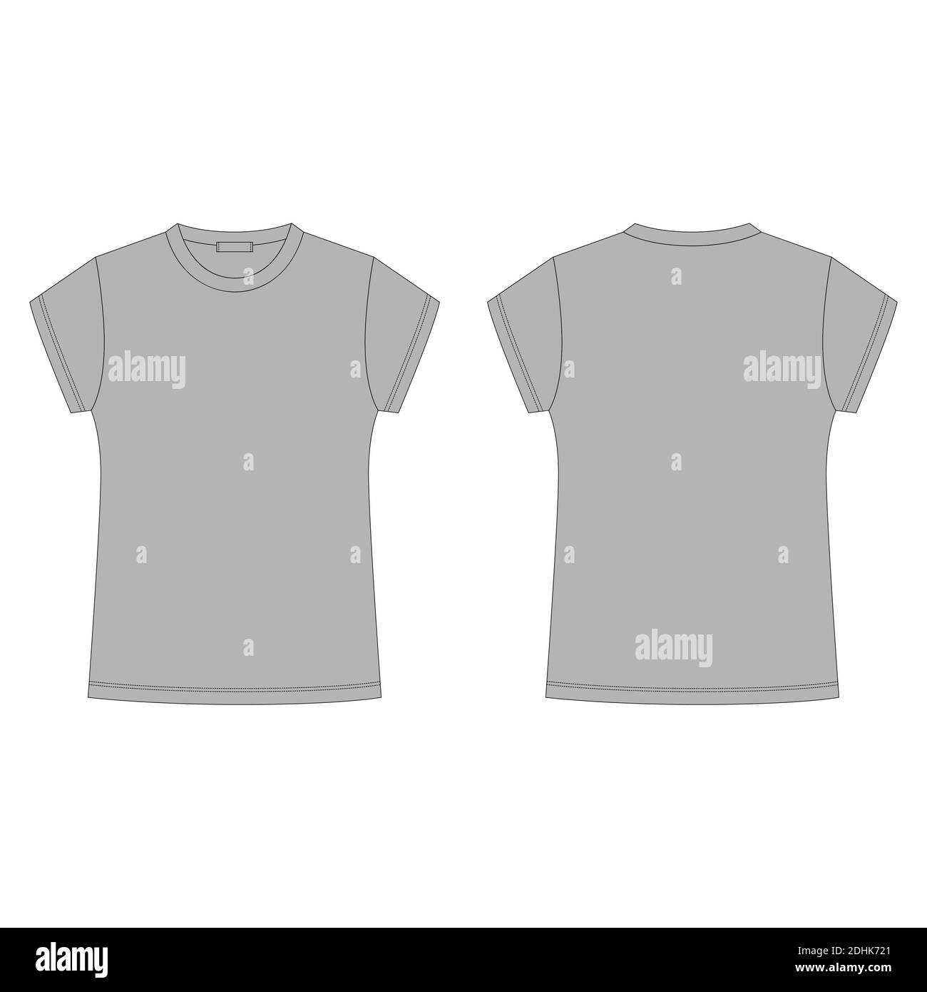 Gray t-shirt blank template isolated on 