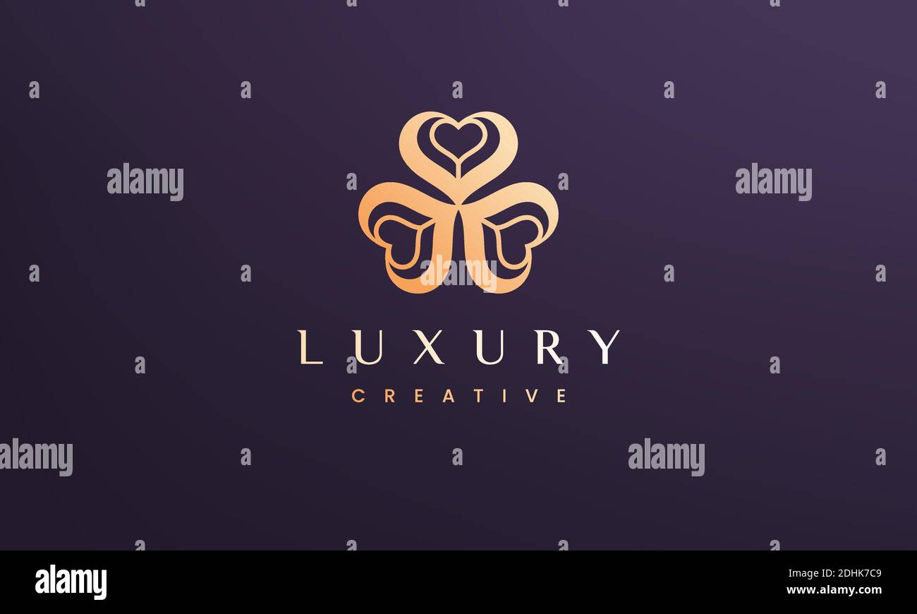 Clover leaf logo concept with abstract and modern style Stock Vector