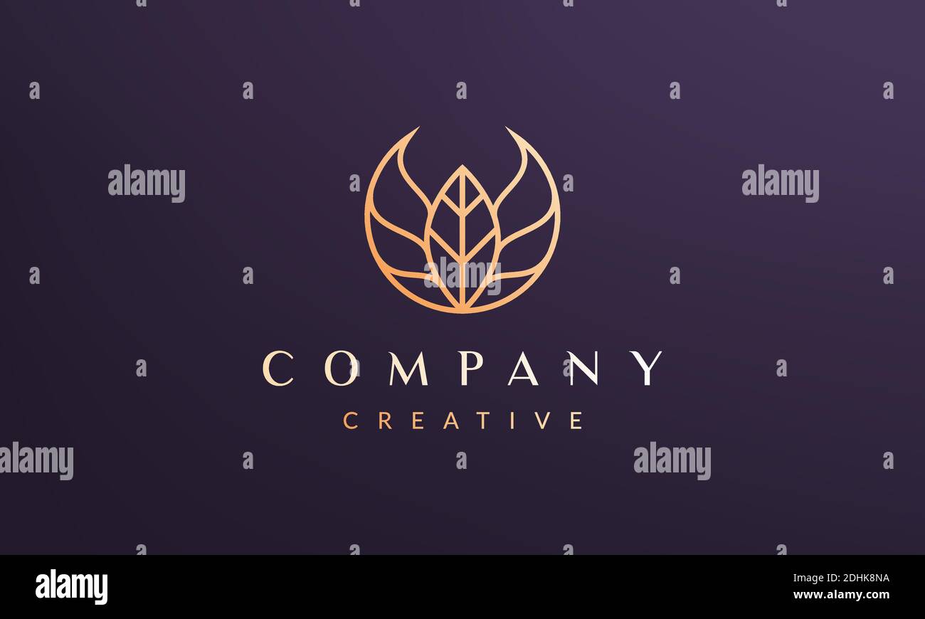 Abstract leaf circle logo concept with modern and luxury style Stock ...