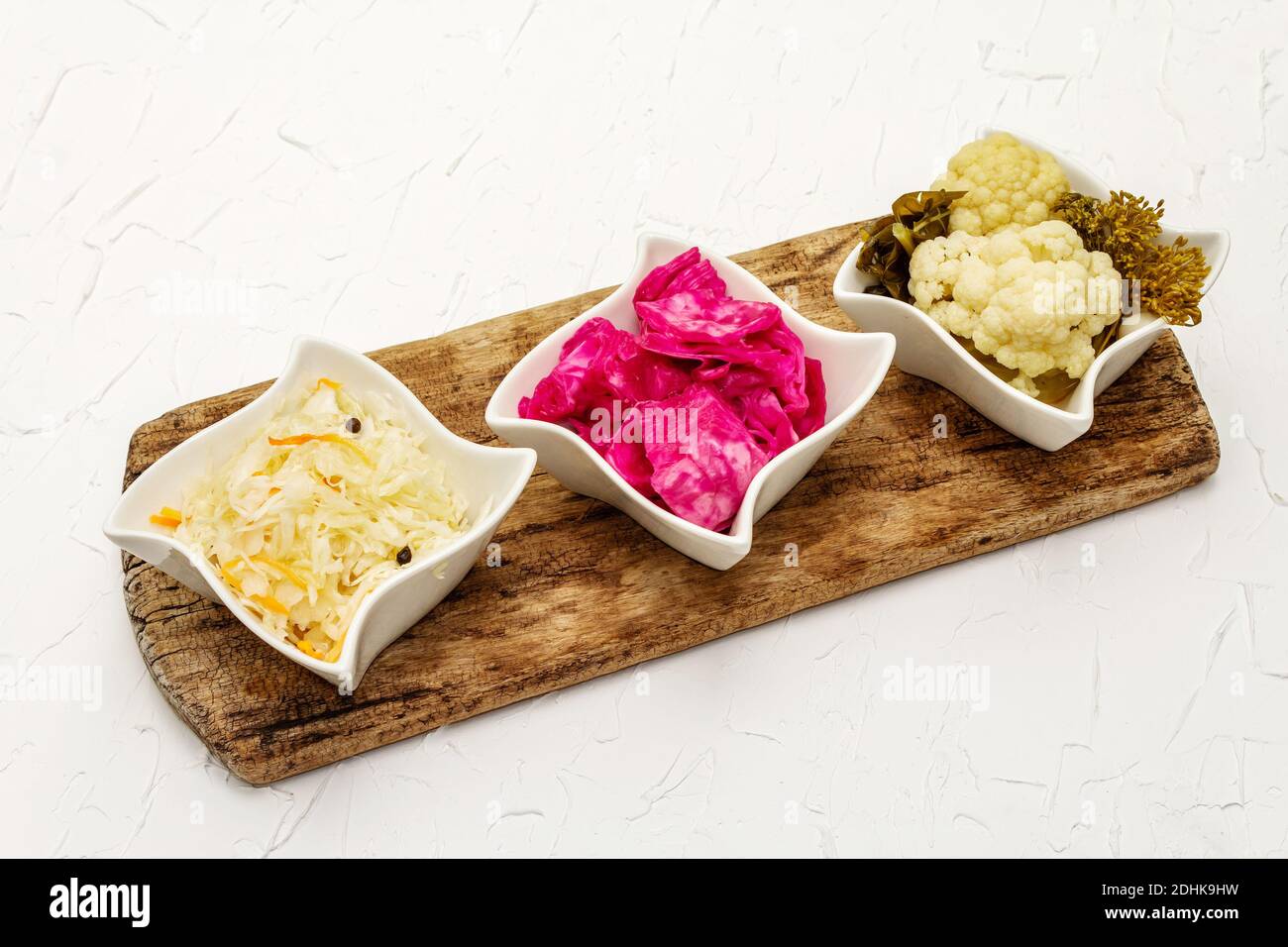 Assorted different types of sauerkraut. Fermented foods are great for
