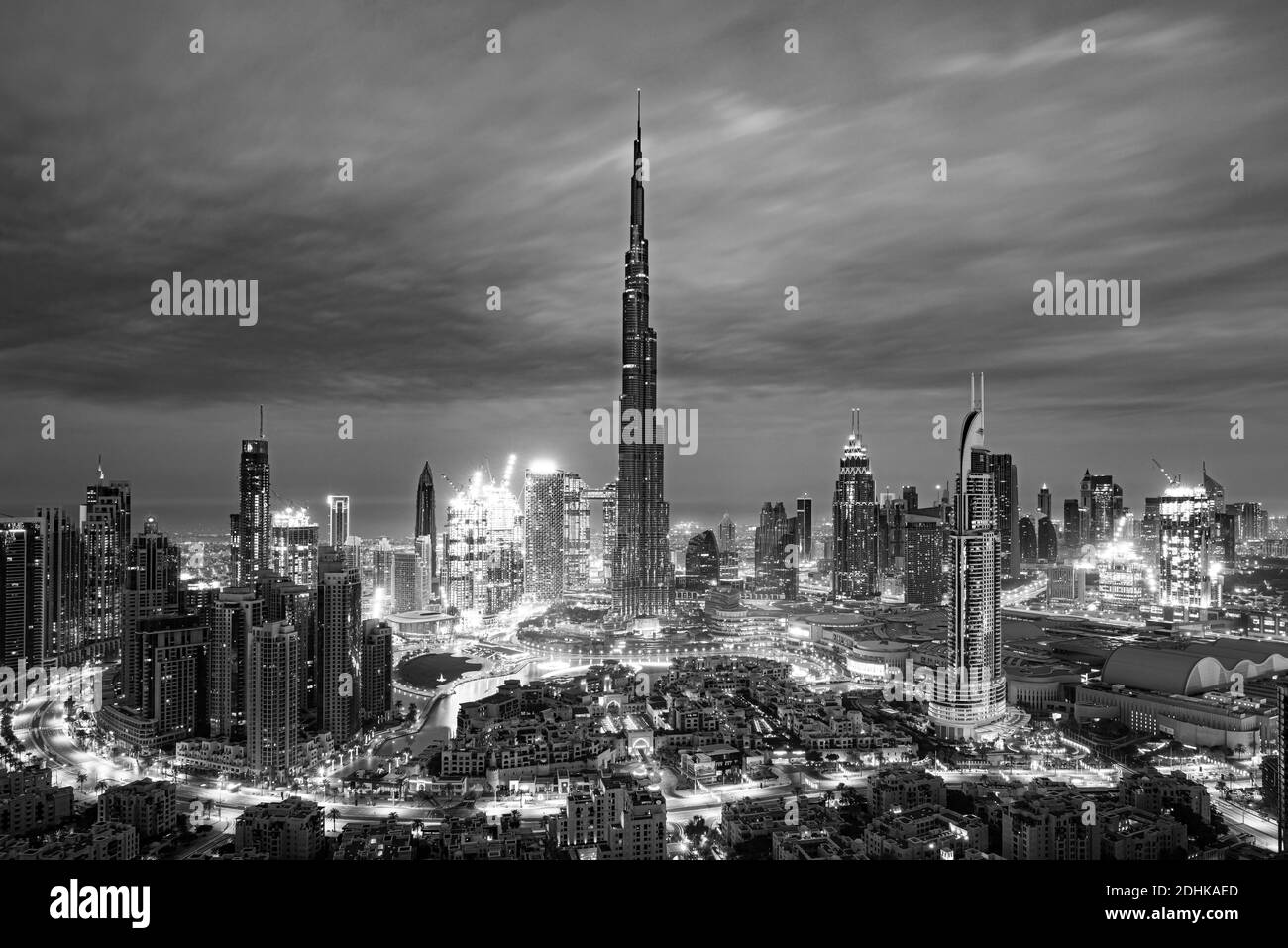 Amazing Dubai city center skyline at the sunset, Dubai, United Arab