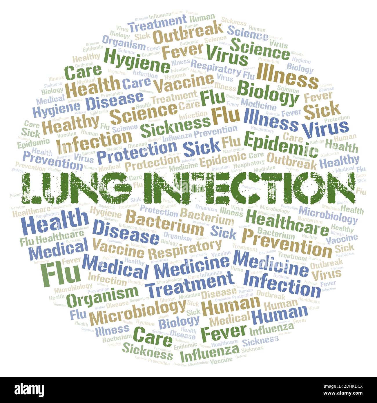 Lung Infection typography word cloud create with text only. Stock Photo