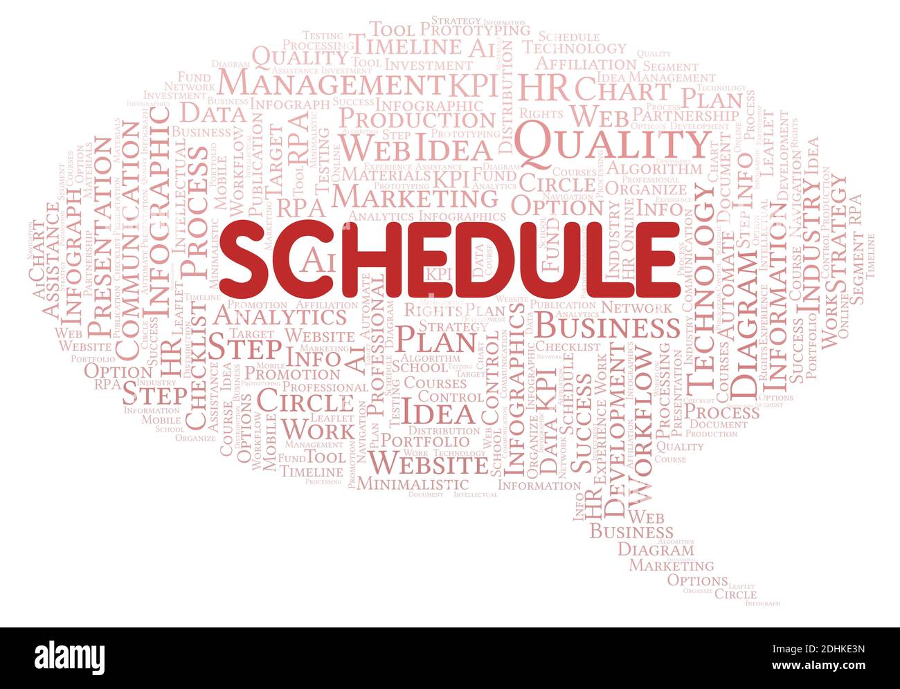 Schedule typography word cloud create with text only Stock Photo Alamy