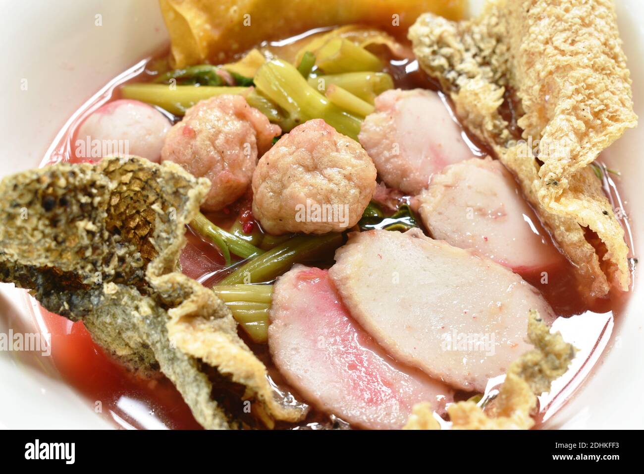 varirety seafood ball in red sauce soup or youg tau foo topping crisy