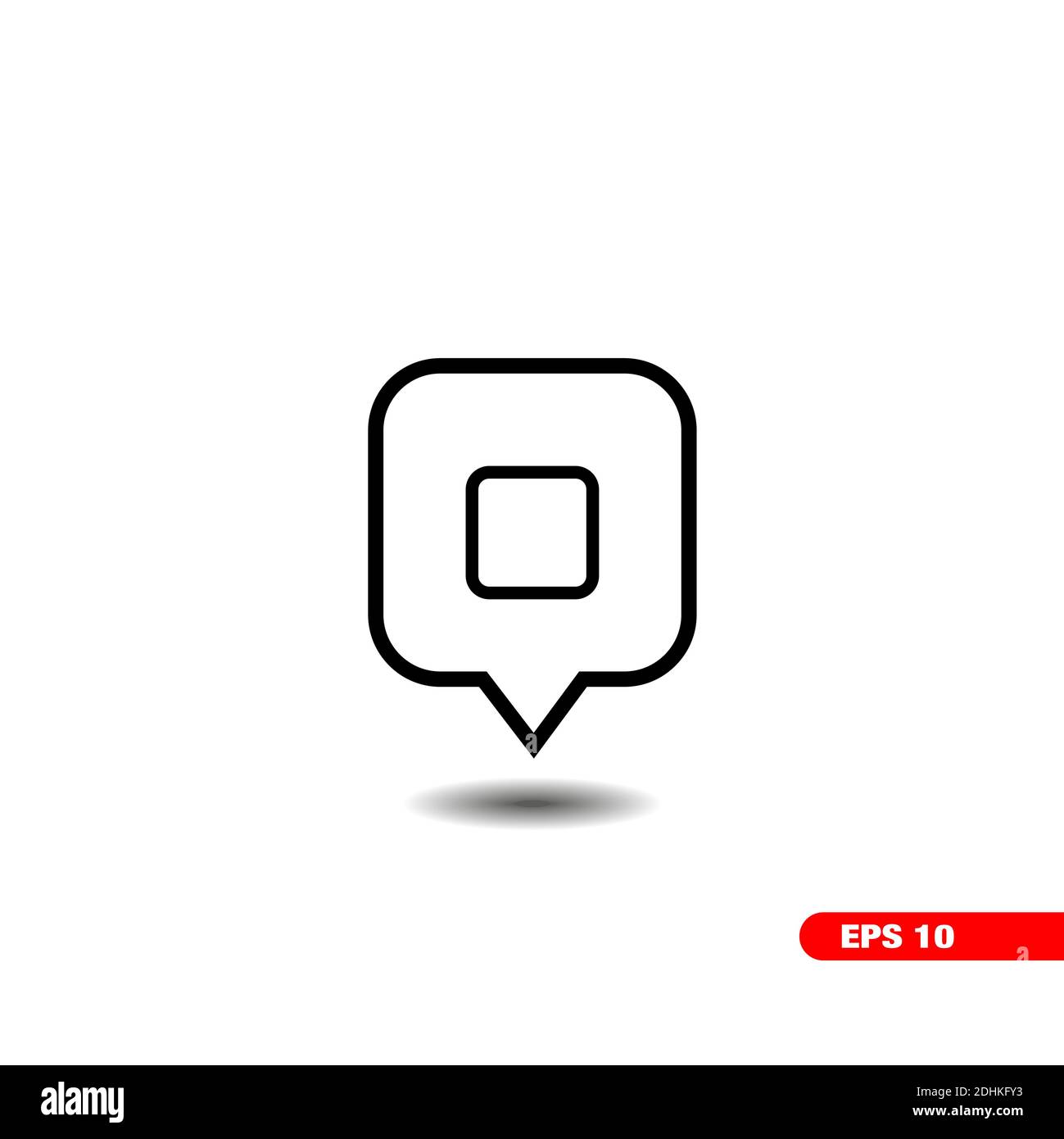 Line of Square Location Icon Vector. Stock Vector