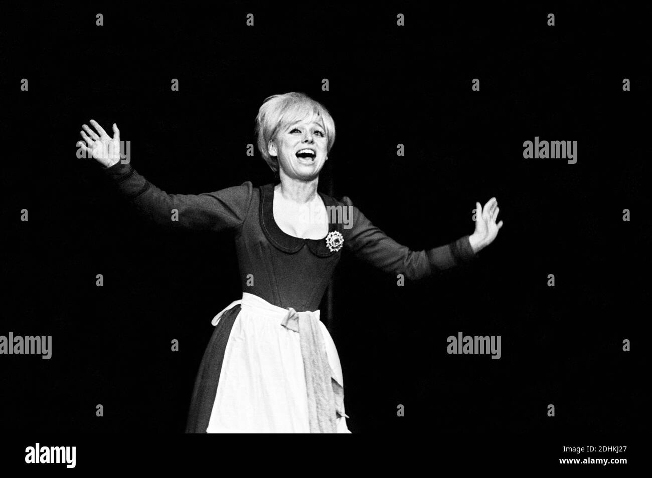 Barbara Windsor as Marie Lloyd in SING A RUDE SONG at the Greenwich Theatre, London SE10  18/02/1970  music: Ron Grainer  lyrics: Ned Sherrin & Caryl Brahms with Alan Bennett  set design: Roger Butlin  costumes: Tim Goodchild  choreography: Virginia Mason  director: Robin Phillips Stock Photo