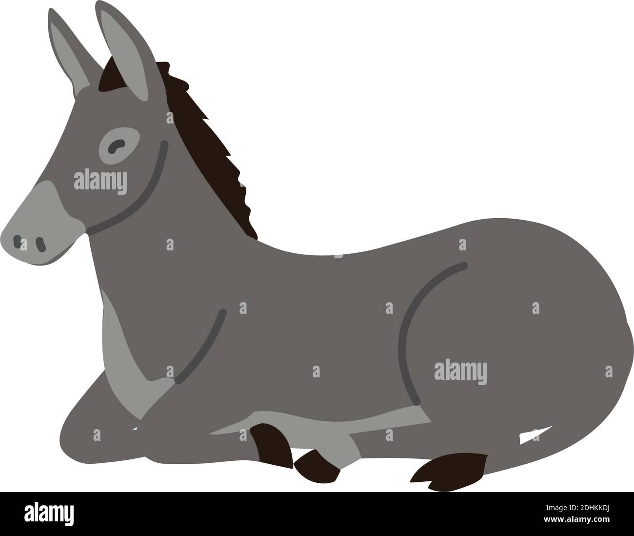 donkey lies on the floor icon design on white background vector ...