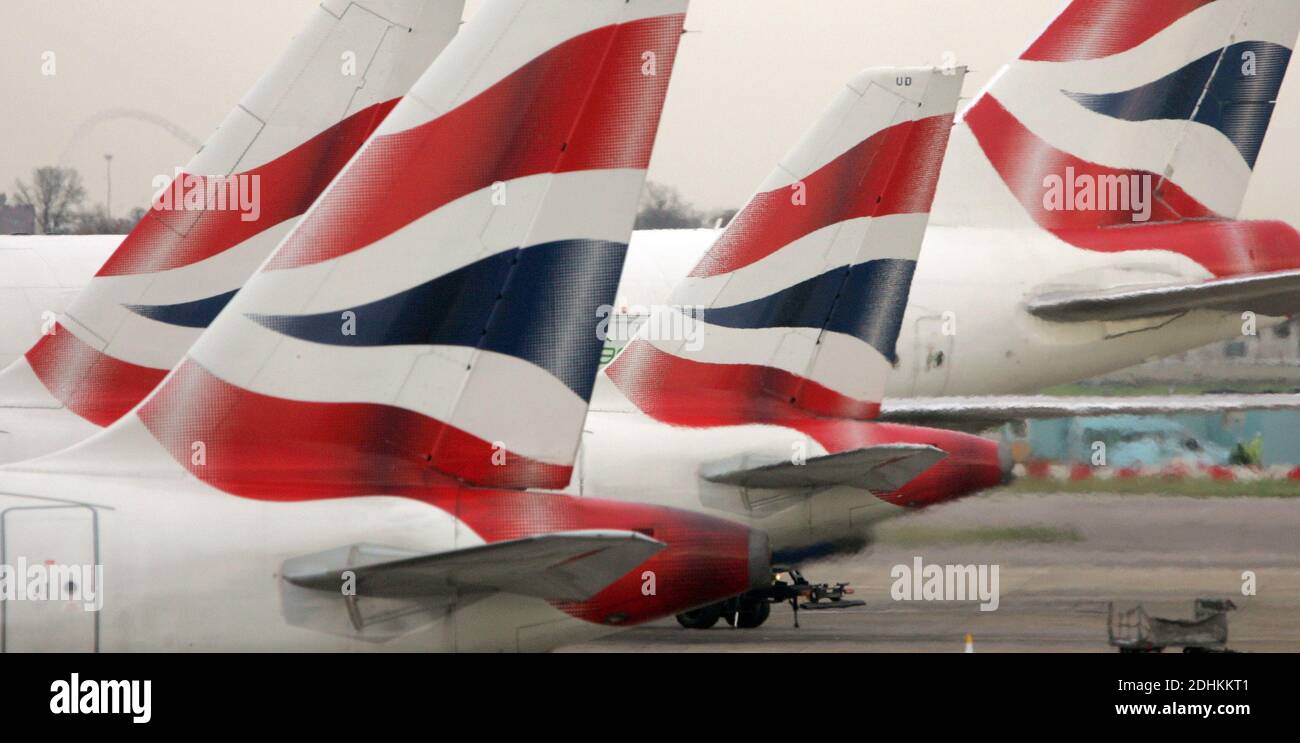 File Photo Dated 30 11 06 Of Tail Fins Of British Airways Aircraft Parked At Terminal One Of Heathrow Airport British Airways Cargo Workers At Heathrow Are To Take Nine Days Of Strike Action File Photo Dated 30 11 06 Of Tail Fins Of British Airways Aircraft Parked At Terminal One Of Heathrow Airport British Airways Cargo Workers At Heathrow Are To Take Nine Days Of Strike Action