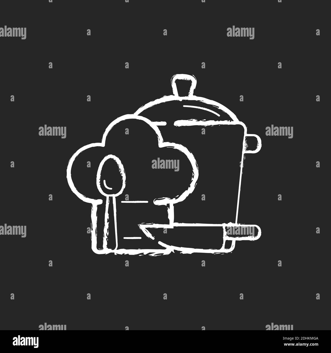Cooking chalk white icon on black background Stock Vector Image & Art ...
