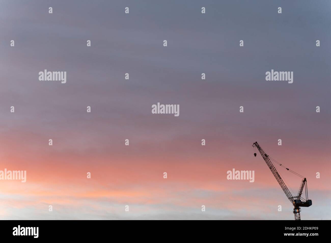 London Crane at Sunrise Stock Photo Alamy
