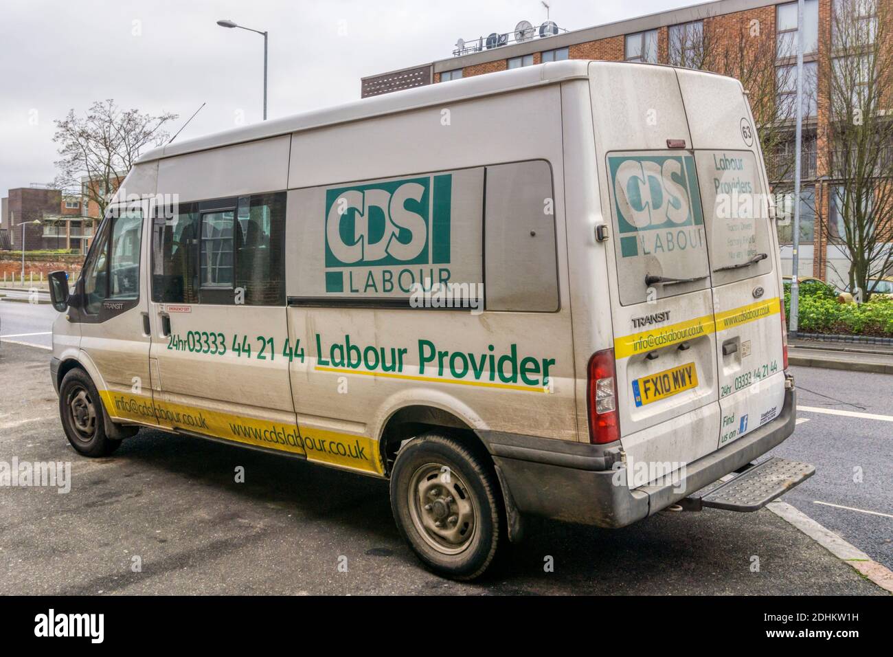 A van of CDS Labour providing casual & seasonal labour particularly for the agricultural industry. Stock Photo