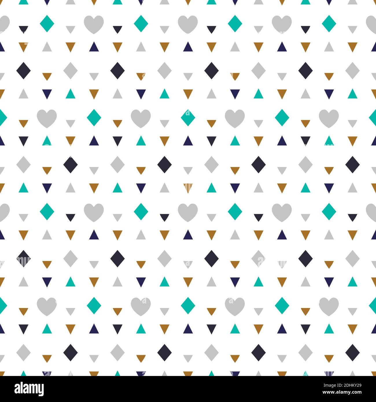 Seamless geometric pattern with hearts. Vector repeating texture stock ...