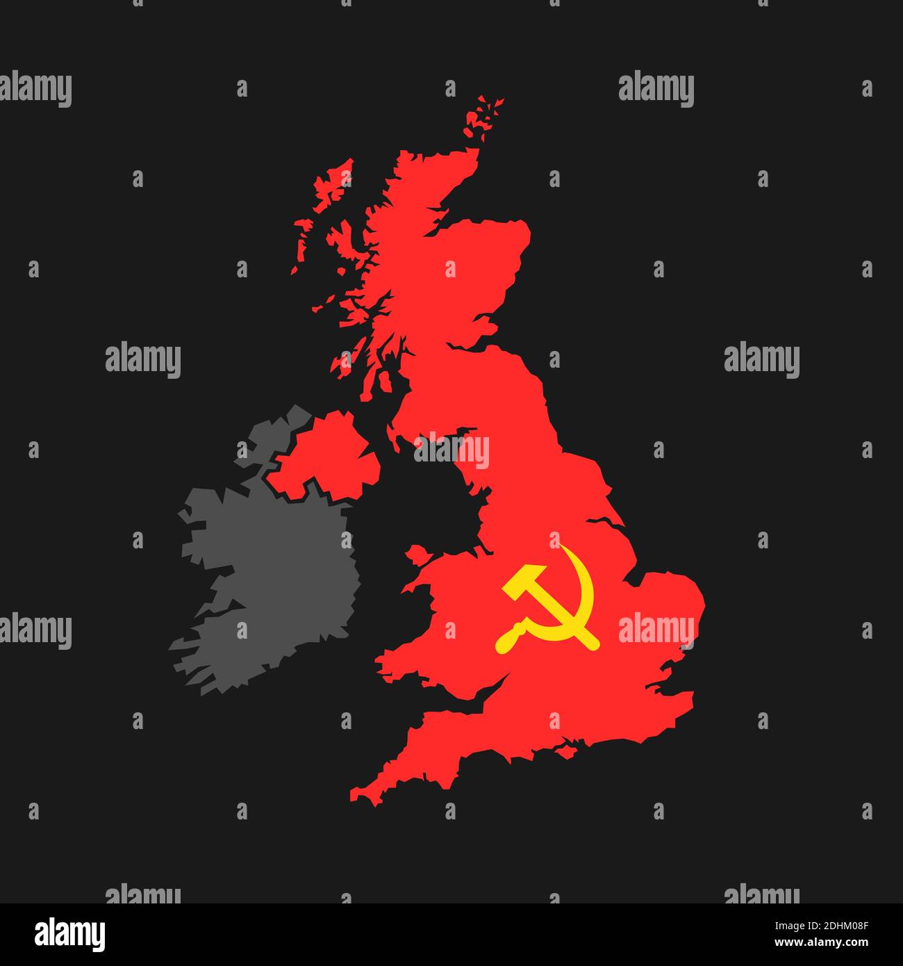 Socialism and communism in Great Gritain ( GB ) and United Kingdom ( UK ) - left and left-wing British politics and politician. Vector illustration of Stock Photo