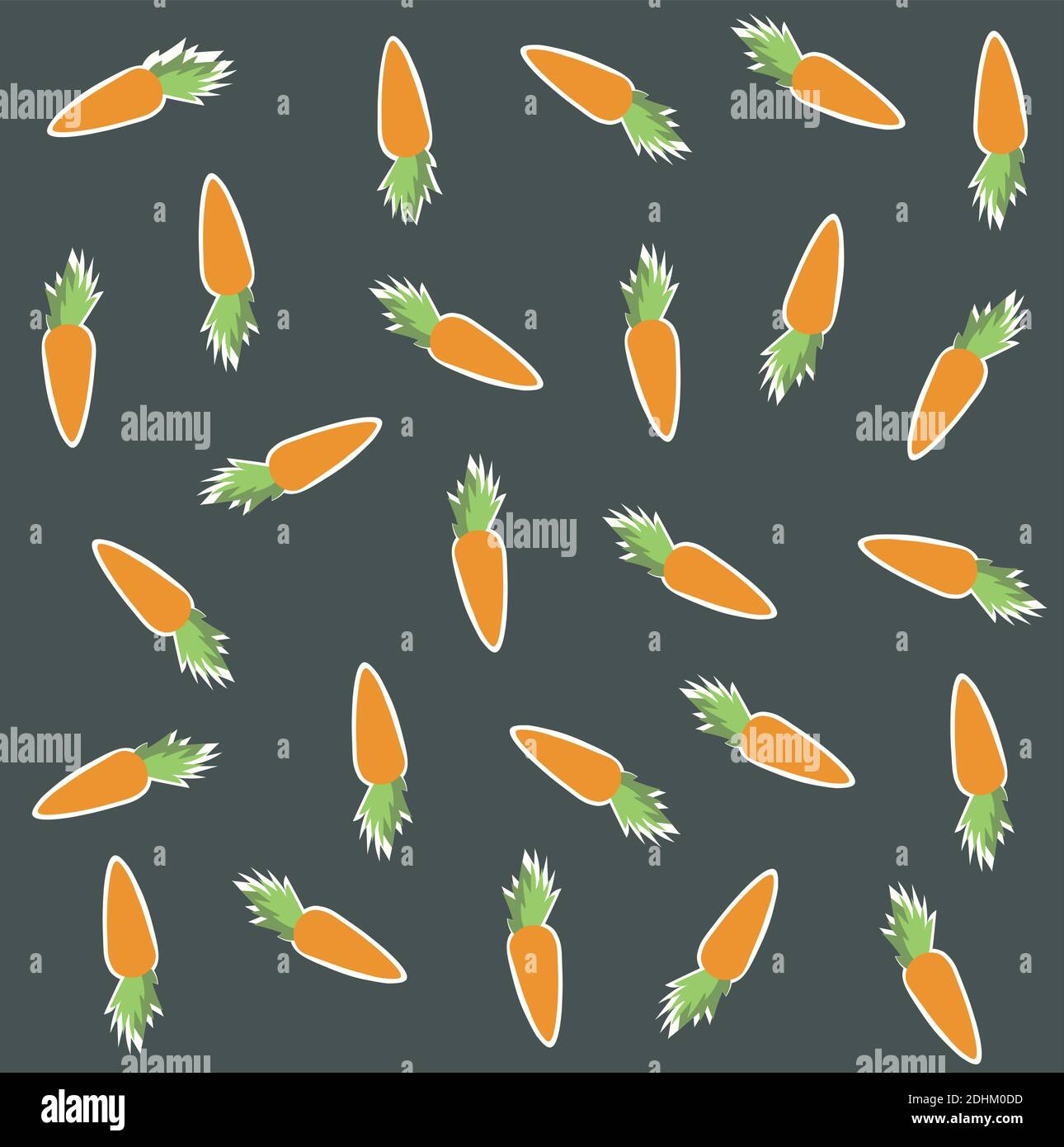 Seamless Pattern with Carrots Vegetables Against Grey Background.  Stock Vector