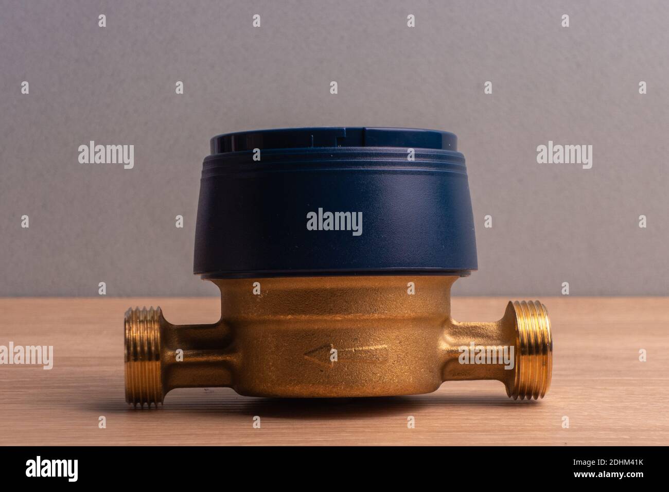 Household flow meter for cold water, blue, complete with connecting