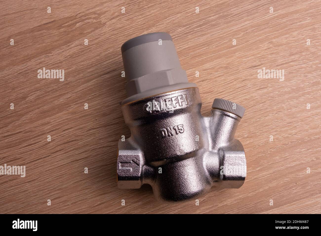 White coated bronze pressure relief valve for domestic water supply