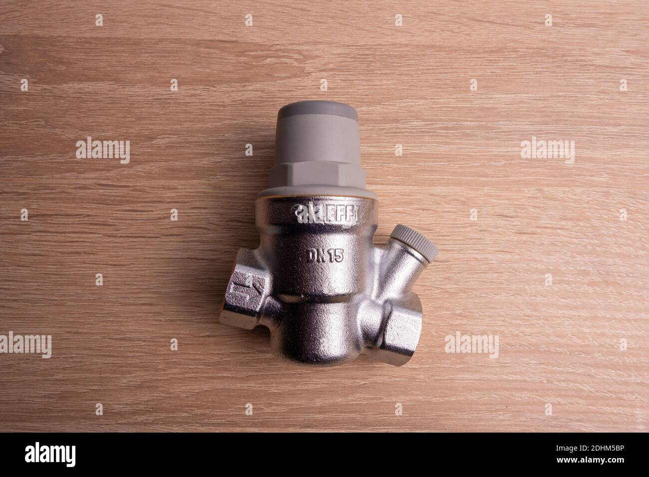 White coated bronze pressure relief valve for domestic water supply