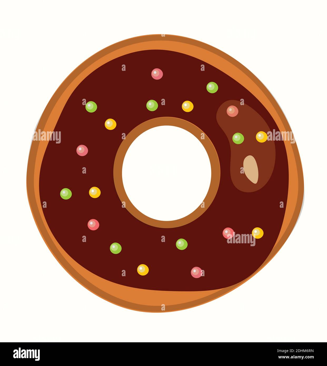 Delicious Doughnut on White Background. Vector Illustration. Stock Vector