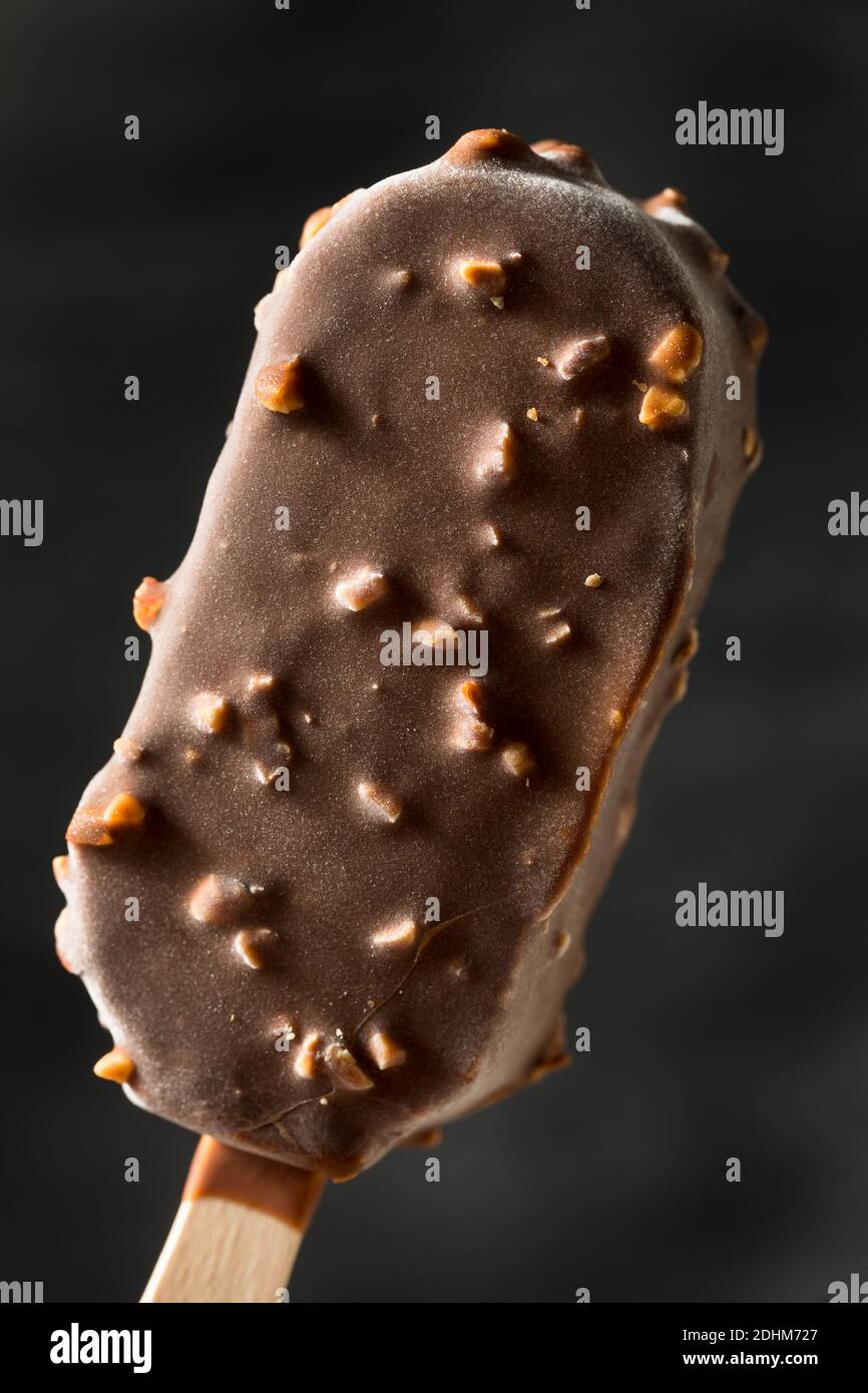 Frozen Chocolate Covered Ice Cream Bars with Nuts Stock Photo Alamy