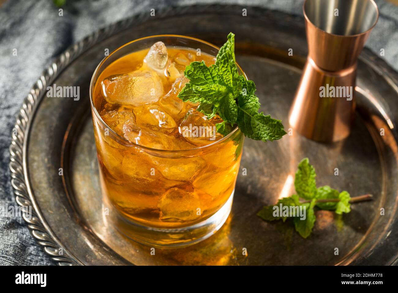 Boozy Refreshing Stinger Cocktail with Mint and Brandy Stock Photo Alamy
