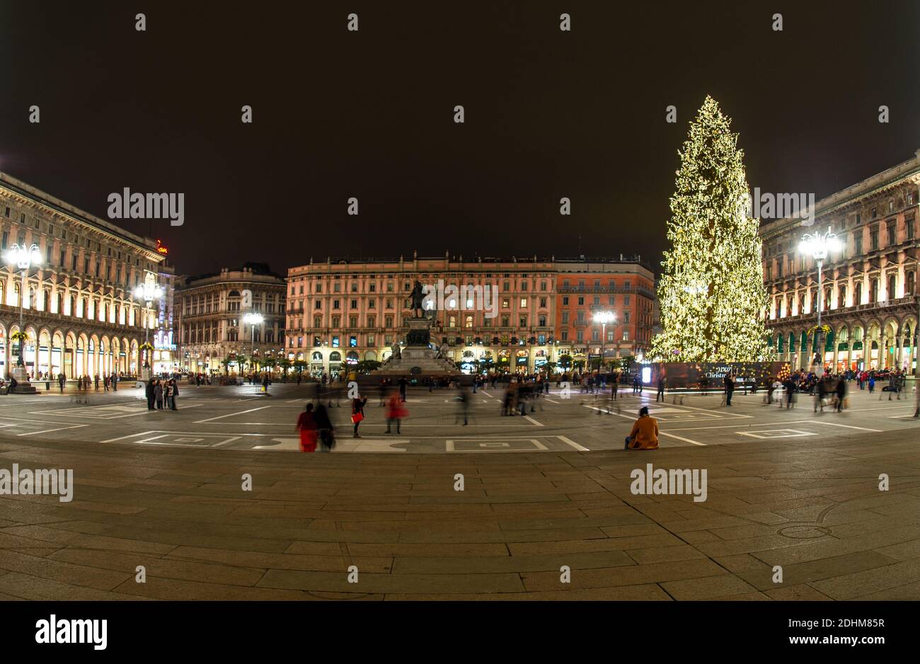 Stunning Christmas tree in Duomo square in December.Milan,Italy Stock Photo