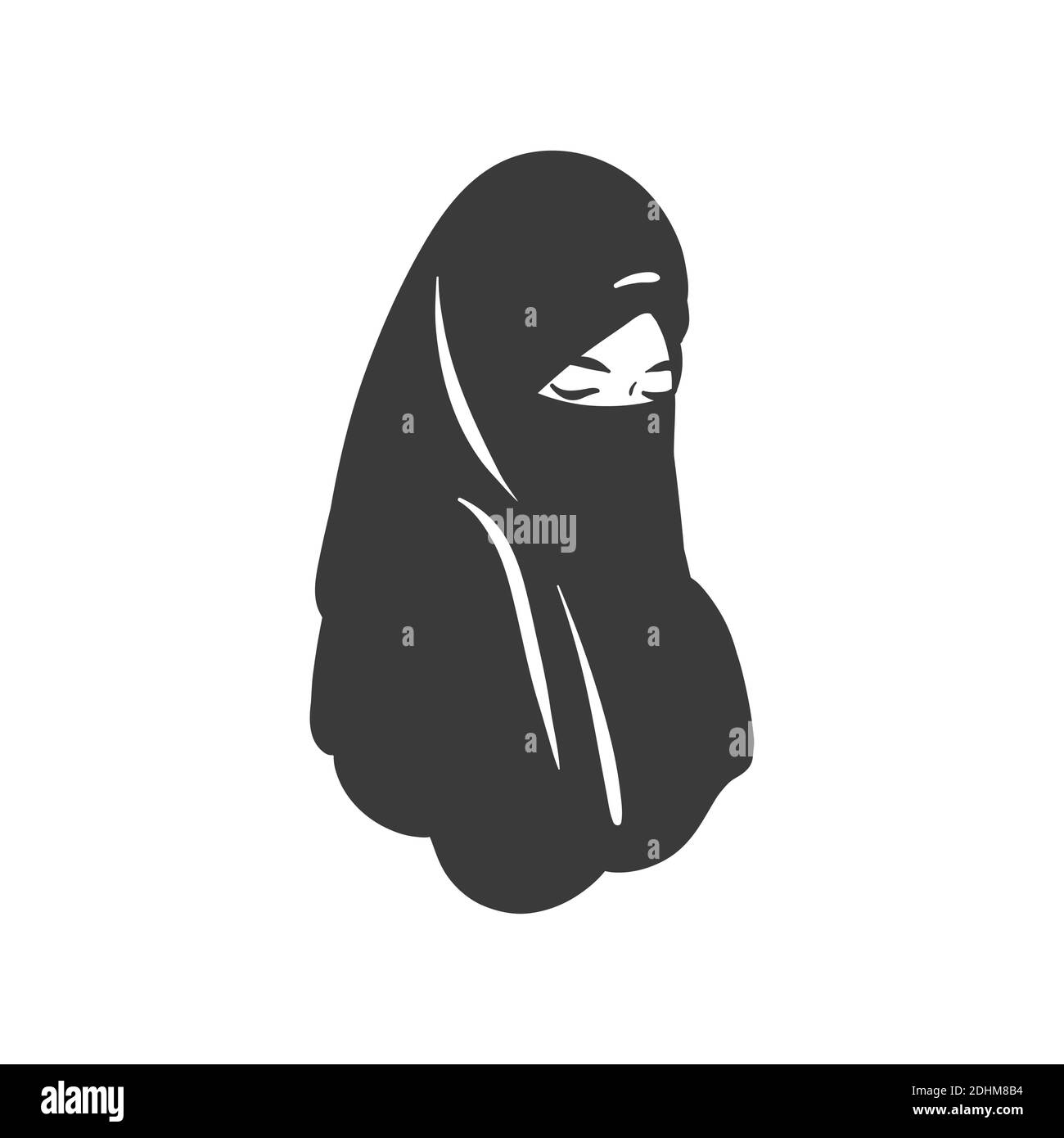 Muslim arabic islam woman in hijab and abaya portrait Stock Vector ...