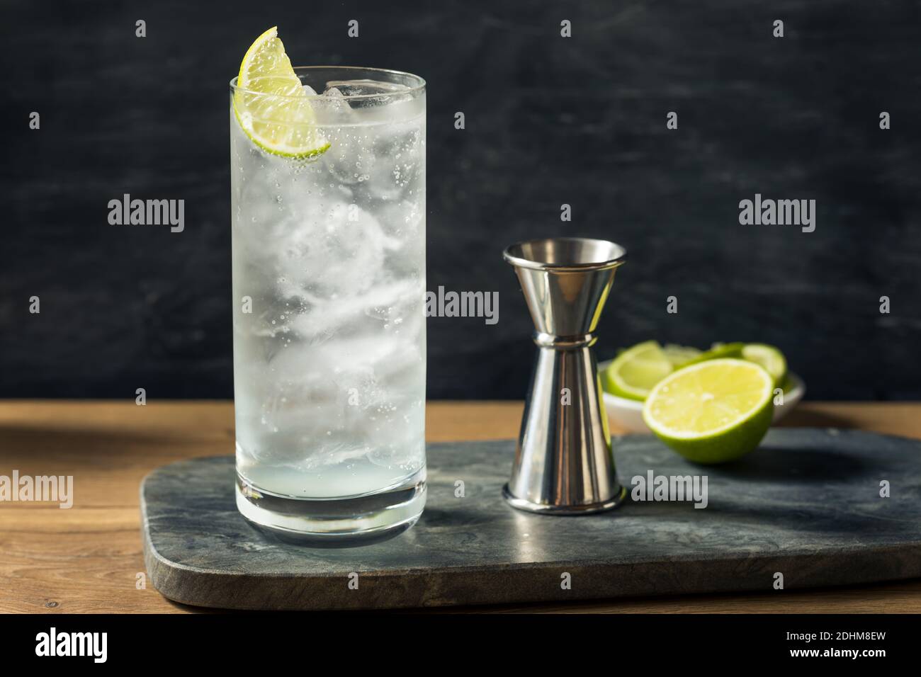 Refreshing Boozy Tequila Tonic with a Lime Garnish Stock Photo Alamy